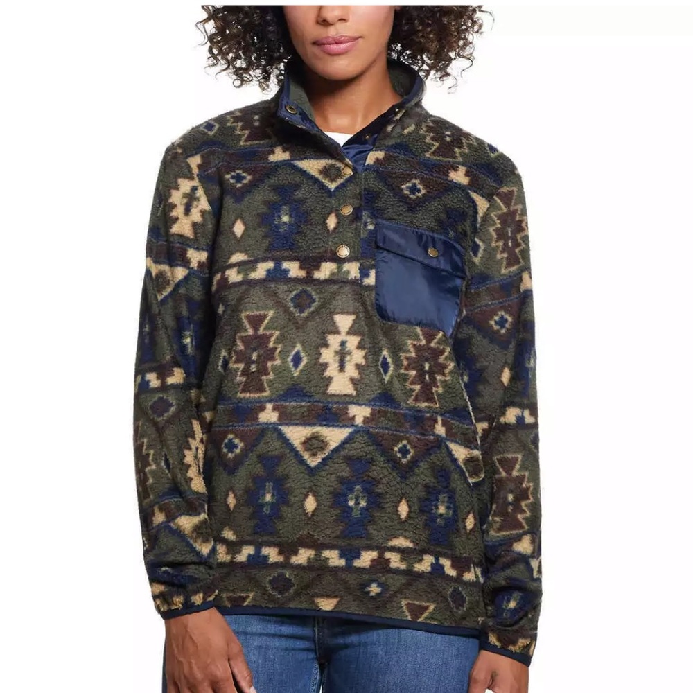 Weatherproof Vintage Aztec print Pullover Fleece